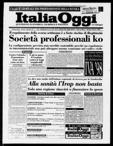 Italia oggi : quotidiano di economia finanza e politica